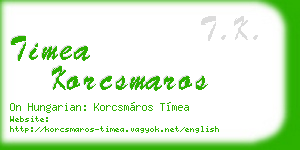 timea korcsmaros business card